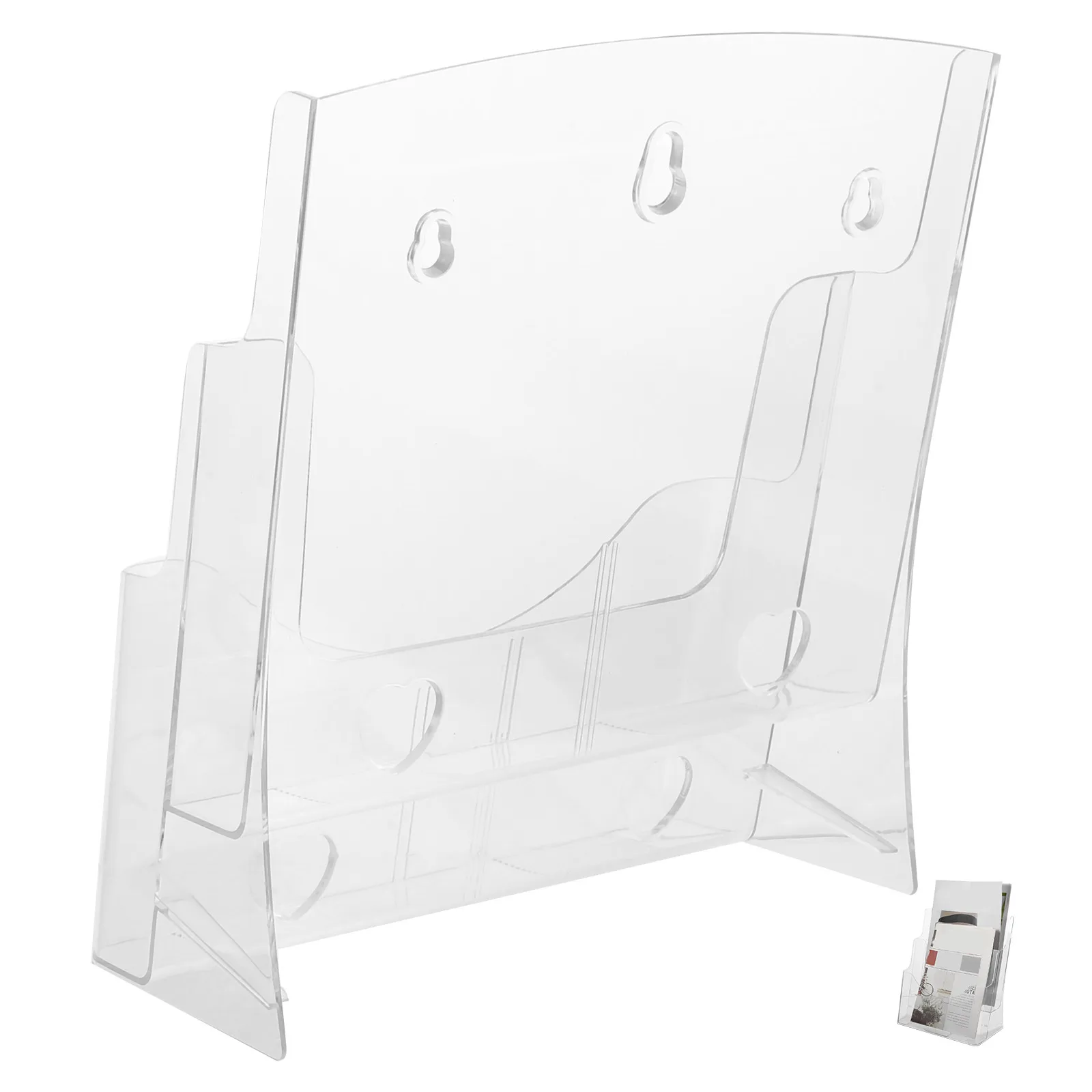 

A4 Document 2 Layers Acrylic Holder Transparent Brochure Card Display Stand Display Organizer Storage Solution