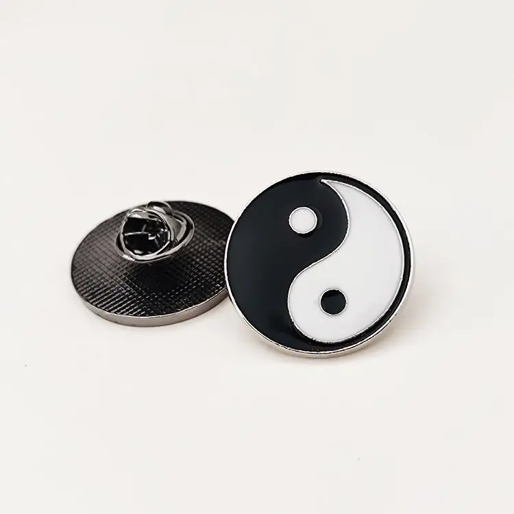 Chinese Tradition Culture Five Elements Yin Yang Tai Chi Bagua Brooch Buddhist Lotus Badge Insignia Jewelry Accessories