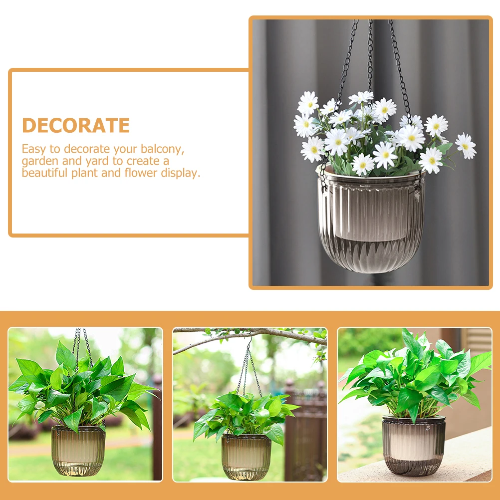 

Resin Hanging Basket Flower Pot Planter Indoors Flowerpot Decoration Baskets Container