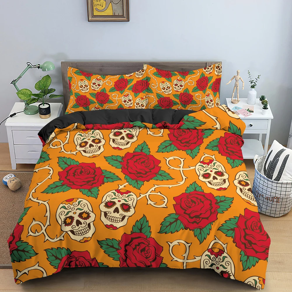 

3D Skull Print Bedding Set Skeleton Duvet Cover Comforter Covers For Bedroom Twin King Size Quilt Cover With Pillowcase 2/3 PCS