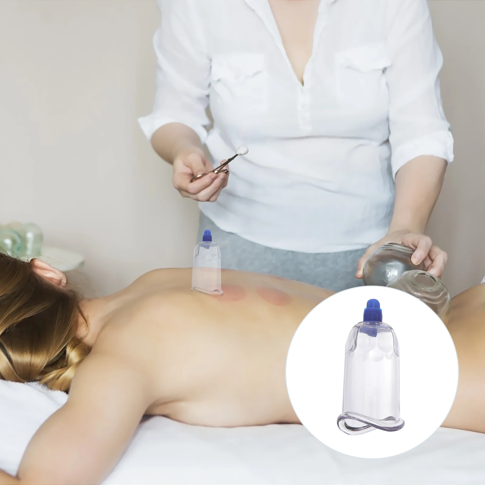 

2pcs Cupping Device Silicone Vacuum Suckers Body Therapy Massager Back Portable Moxibustion Cup Reusable Adjustable for Home