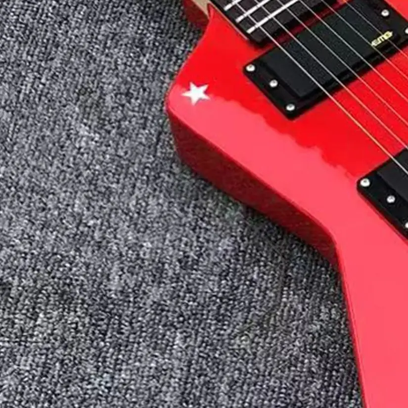 

Factory Custom Red Color 6-string White Star Electric Guitar Special-shaped High Sound Quality Guitarra