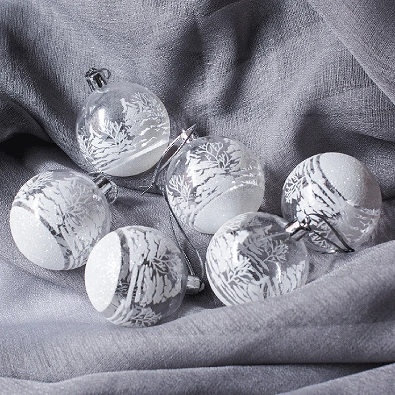 6 pezzi pendenti con palline di natale da neve trasparenti per la decorazione dell'albero di natale palline trasparenti ornamenti appesi decorazione di natale