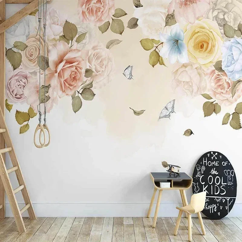 

Custom Mural Wallpaper 3D Pastoral Flower Art Indoor Background Wall Painting Living Room Bedroom Home Decor Papel De Parede