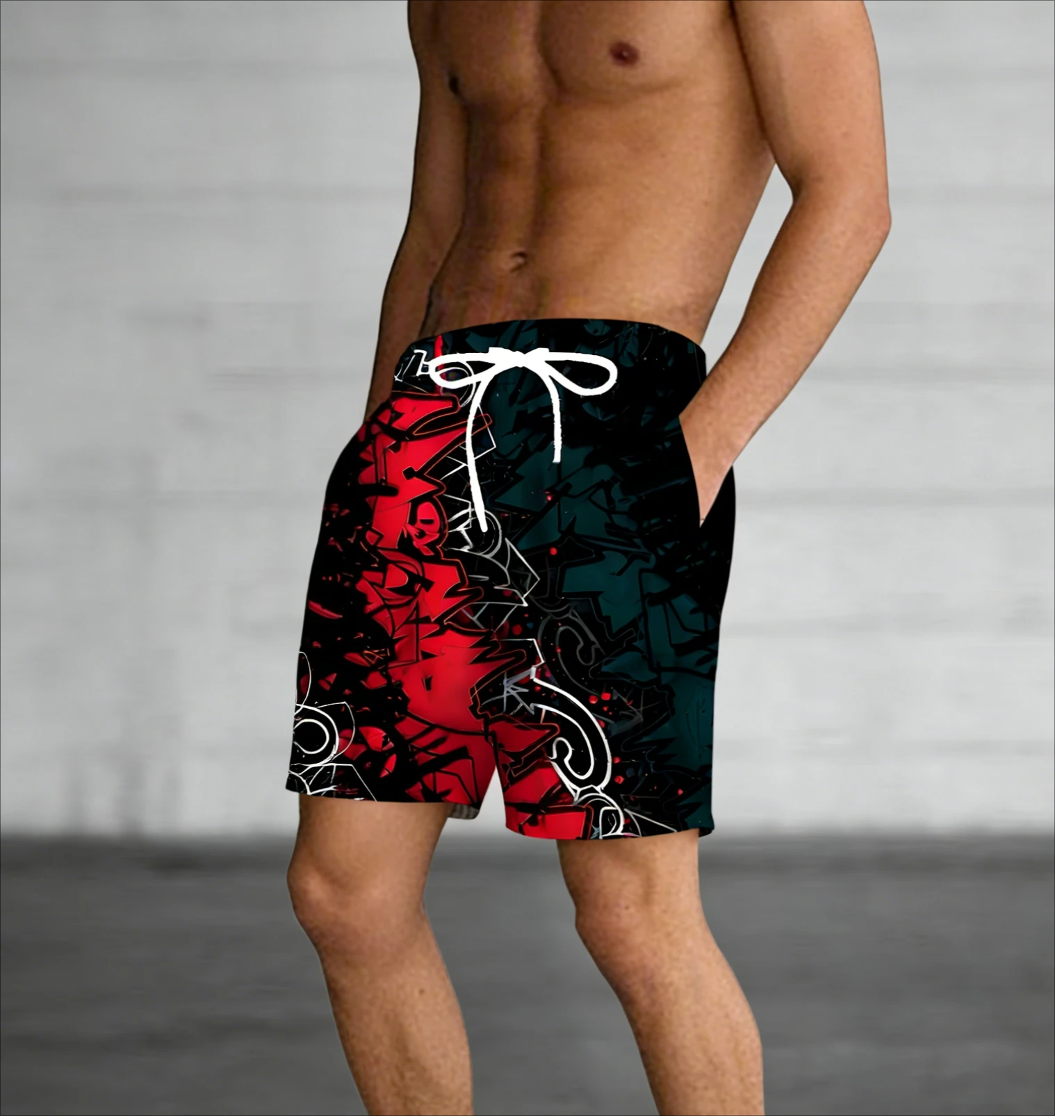 

2026 New Hot Selling Fashionable Summer Starry Sky Gothic Texture Men's Casual Sports Outdoor Vacation Shorts Large Size