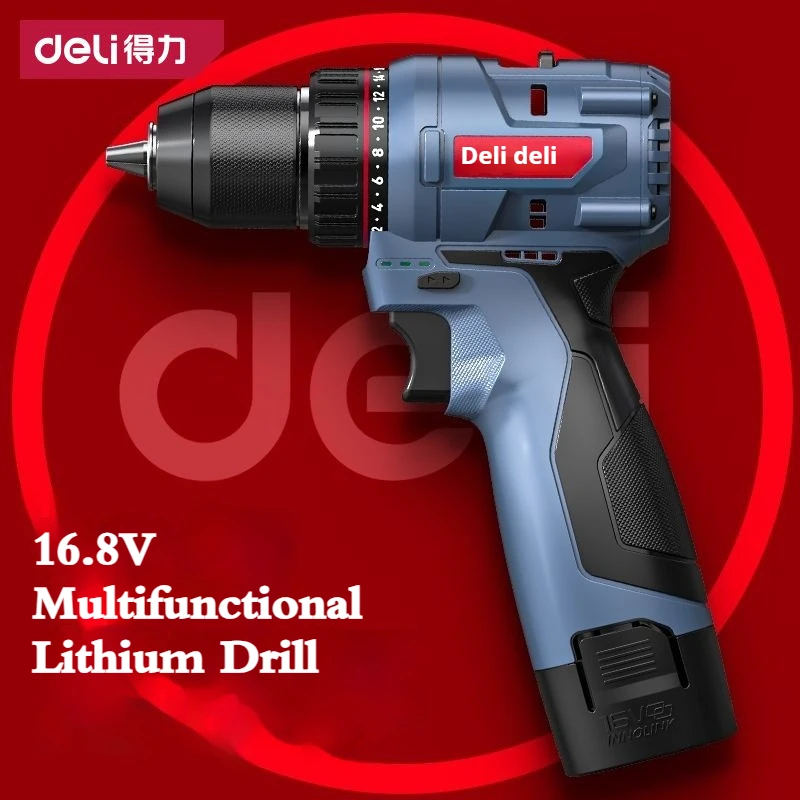 

Deli Brushless Electric Drill Cordless Knockable Driller Driver 45N.m 16.8V Screwdriver Li-ion Battery Electric Power Tools
