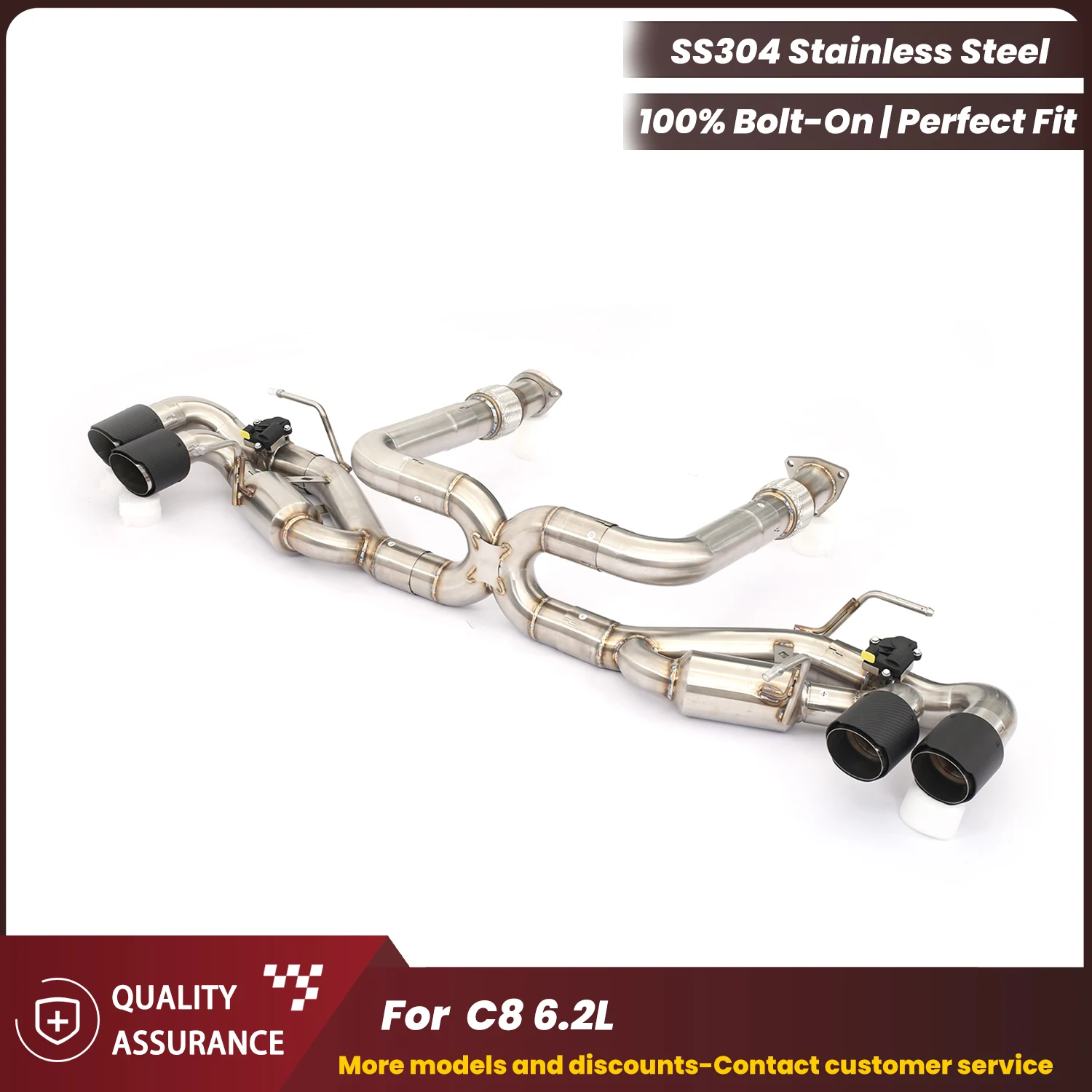

Sporty Exhaust Sound ECCF Valved Catback Exhaust For Chevrolet Corvette C8 6.2L Performance Upgrade Easy Installation