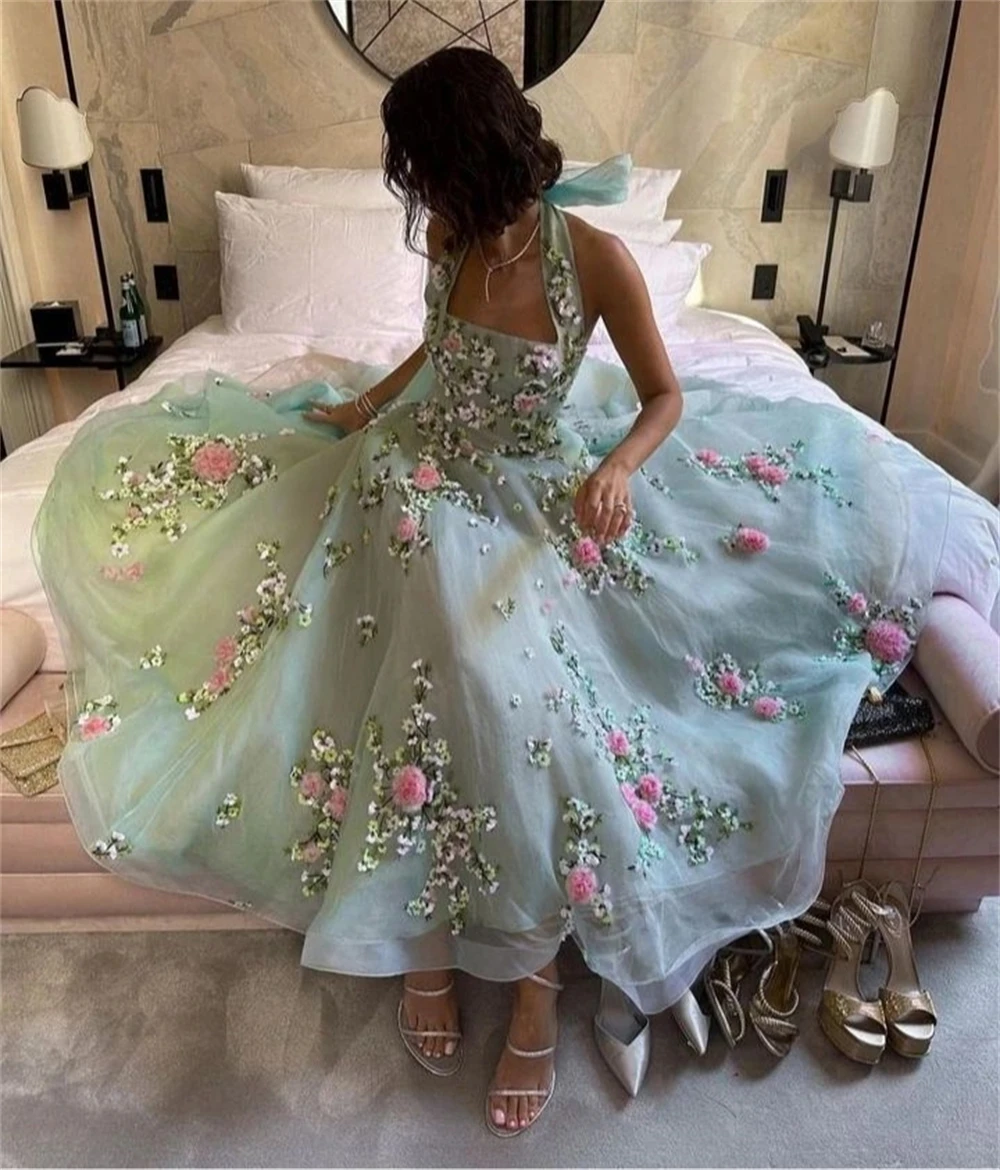 Customized Sexy Halter Ball gown Cocktail Evening Flowers Fold Soutache Chiffon Prom Dresses luxury evening dresses for women 20