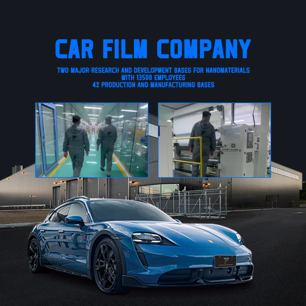 Sete filme pet que muda de cor filme plano azul adesivo para corpo de carro proteção embrulho de vinil