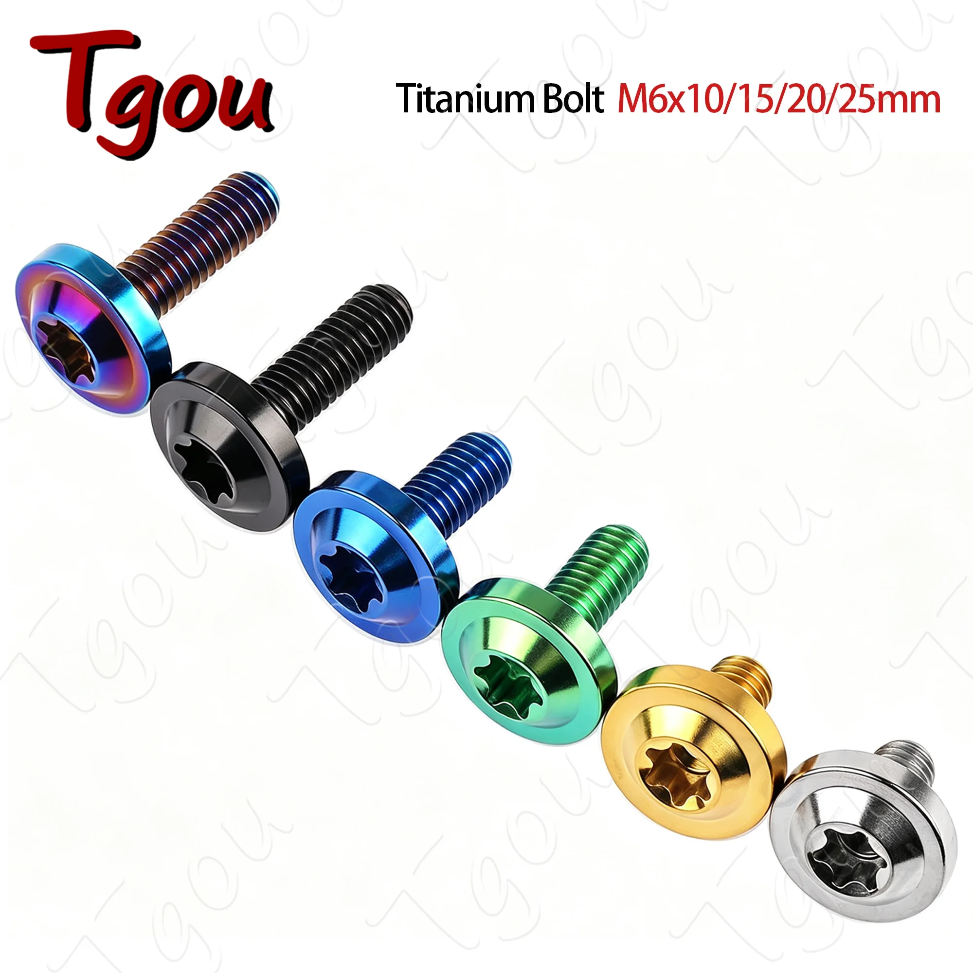 Tgou Titanium Bolt M6x10 15 20 25mm Torx T30 Plum Head Butterfly Screws for Bicycle Motorcycle Car Cycling Fasteners
