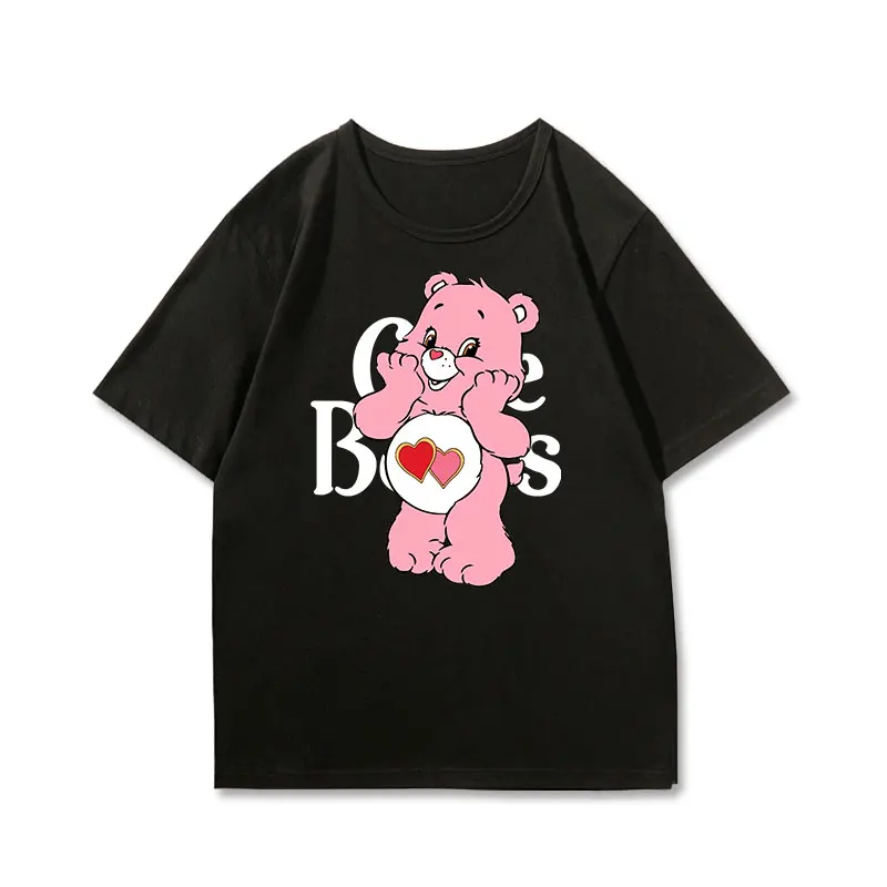 Love Bear Couple T-shirt American Short Sleeve Women Loose Couple Clothes  Family Matching Outfits