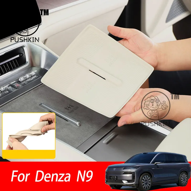 

Для Denza N9 2025 2026, автомобильный Стайлинг, центральное управление, беспроводная зарядка, силиконовый коврик, центральное хранилище, пылезащитный коврик, аксессуары