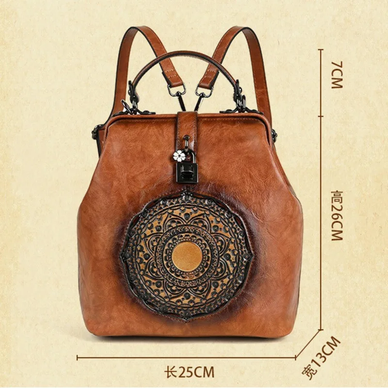 MOTAORA 2024 New Leather Backpacks For Women Vintage Backpack Embossed Female Bag Anti-theft Feminina Backpack Ladies Bags Woman