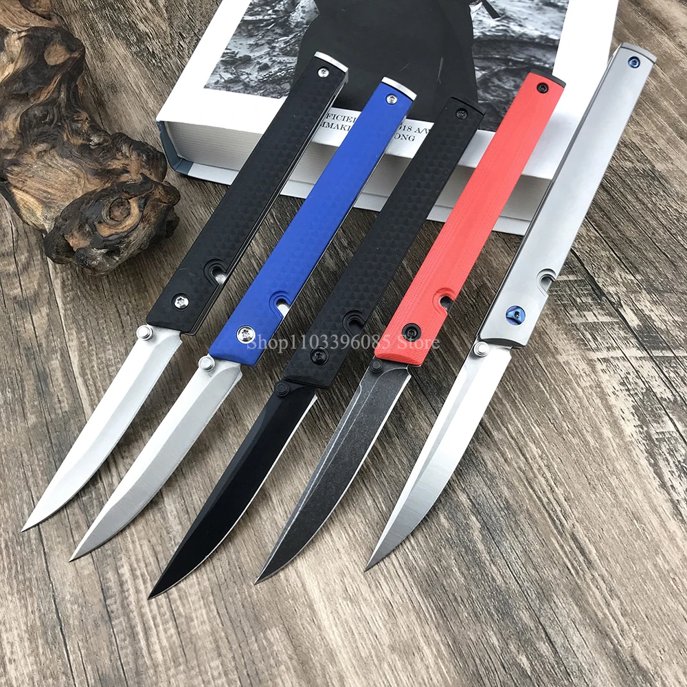 5 Colors Outdoor Flipper Folding Knife TC4 Titanium Alloy/ G10/ Nylon Handle Tactical Camping Pocket Knives Survival EDC Tools