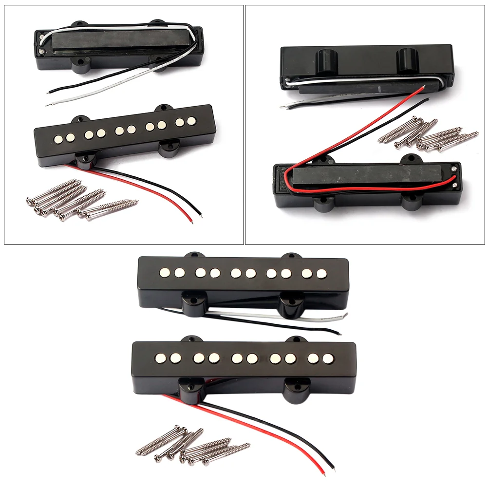 5 String Electric Bass Pickups Bridge Neck Pickups Set for Jazz JB Bass Guitar Open Style Guitar Parts and Accessories GMB08