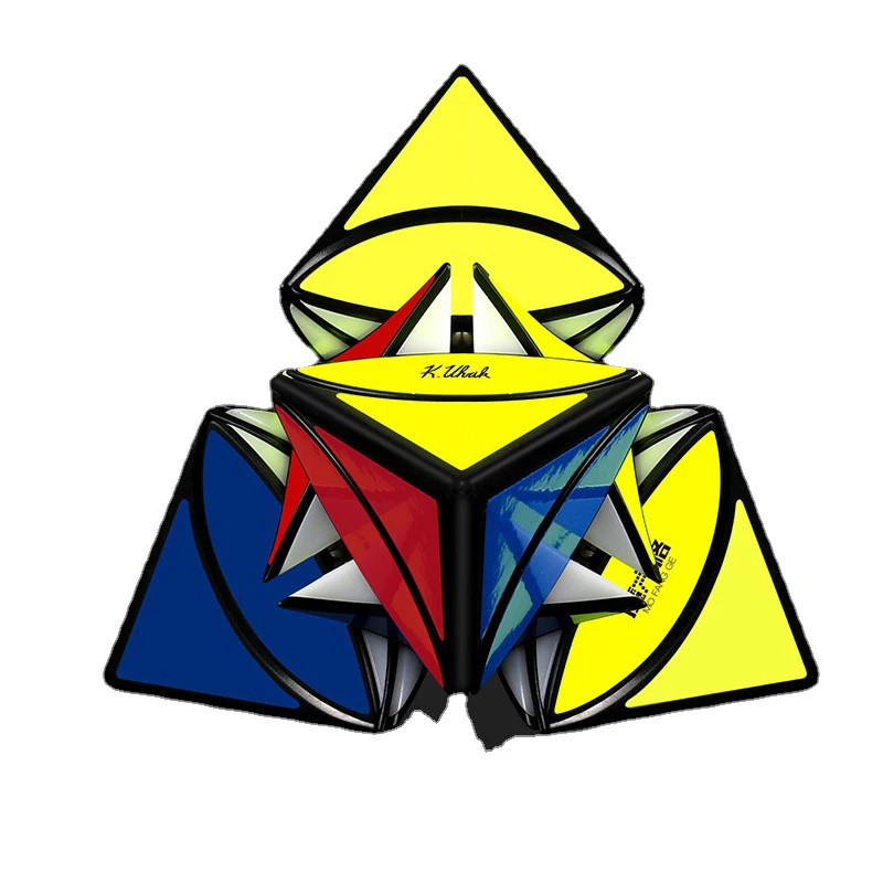 QiYi-tetraedro de monedas, pirámide de velocidad, Cubo mágico profesional, rompecabezas de 95mm, colección de monedas, juego mental, más nuevo