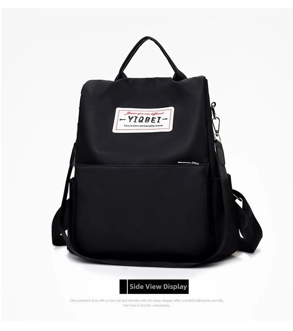 Wasserdichter Oxford-Rucksack mit hoher Kapazität, Diebstahlsicherer, leichter Reise-Tagesrucksack, einfarbig, vielseitige Umhängetasche für Damen – Detail 17