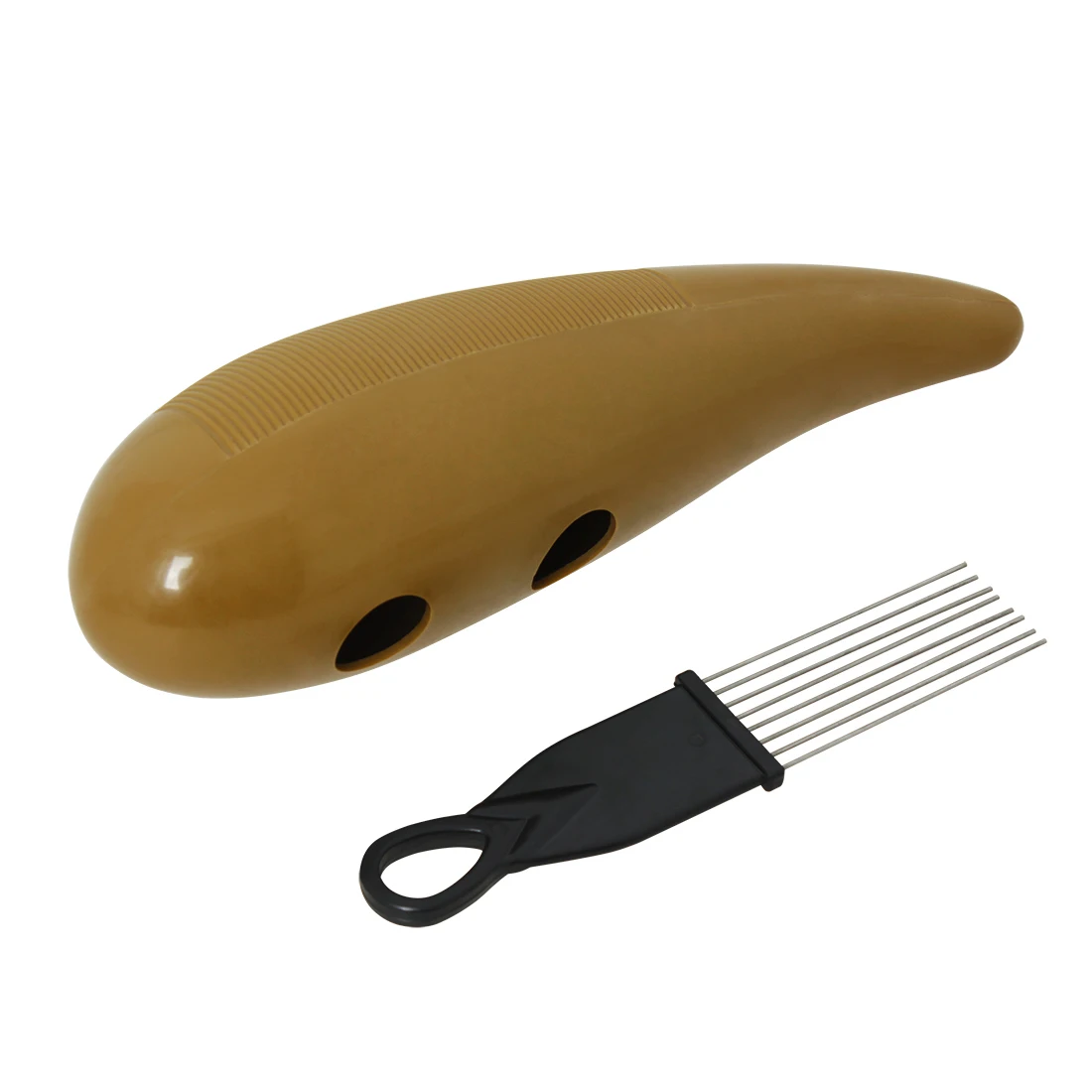 IRIN Guiro Scraping Cylinder Eco-friendly ABS Plastic Brown Guiro with Scraper Comb Orff Percussion Musical Instrument