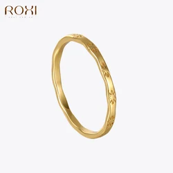ROXI 100% 925 Sterling Silver Ring for Women Girl Party Wedding Rings Dainty Sun Signet Female Finger Ring Couple Lover Jewelry