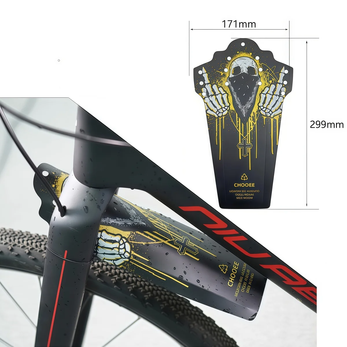 SUNTNUR Portable Front/Rear Bike Mudguards– 299mm Ultra-Thin Fenders Foldable & Universal For Most