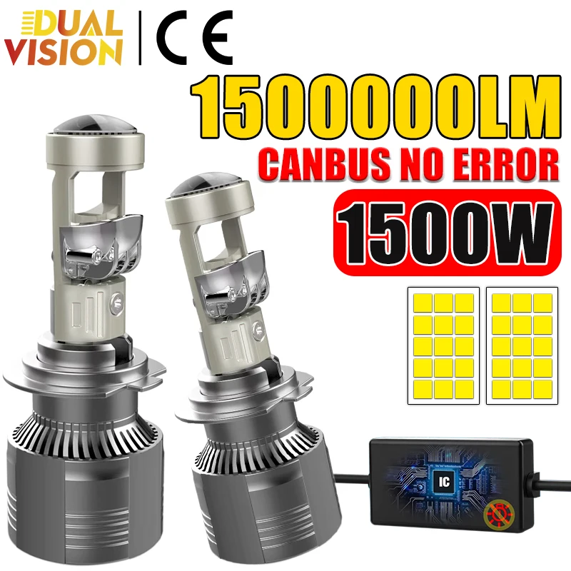 

H7 H4 Светодиодные линзы проектора H8 H11 H9 9005 HB3 9006 HB4 Автомобильные фары 9585 CSP Canbus Супер яркие мини-фара Противотуманные фары