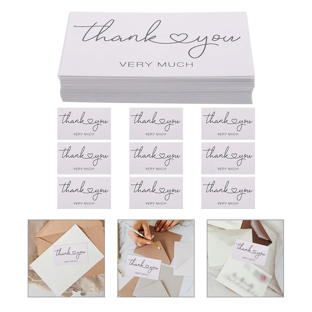 

100Pcs Business Thank You Cards Small Business Thank You Cards Cute Design for Retail Shops Spa Salon Order Packaging