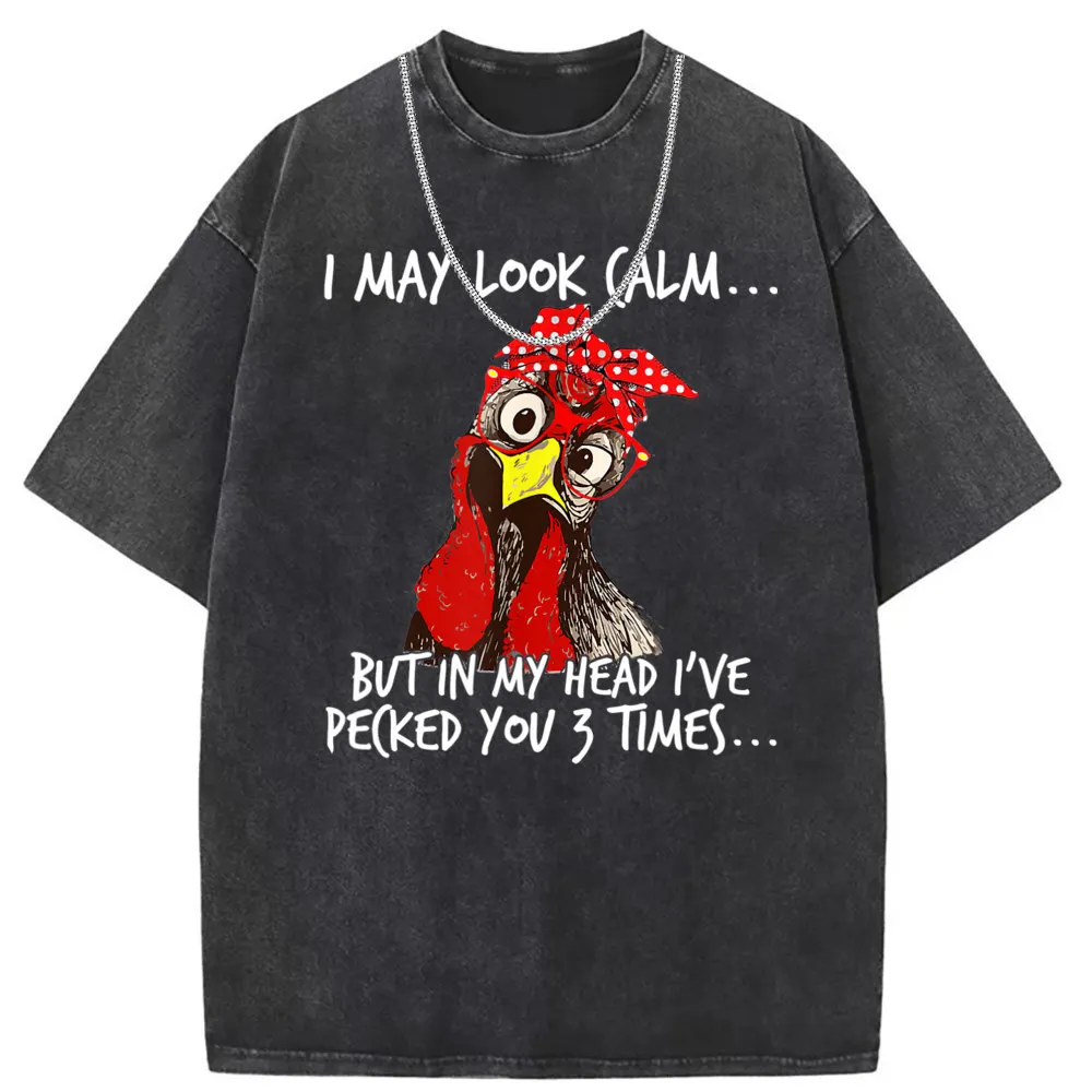 Hip Hop Long Sleeve Summer/Autumn Youth Sweatshirts I May Look CalmBut In My Head I Pecked You 3 Times T Shirt