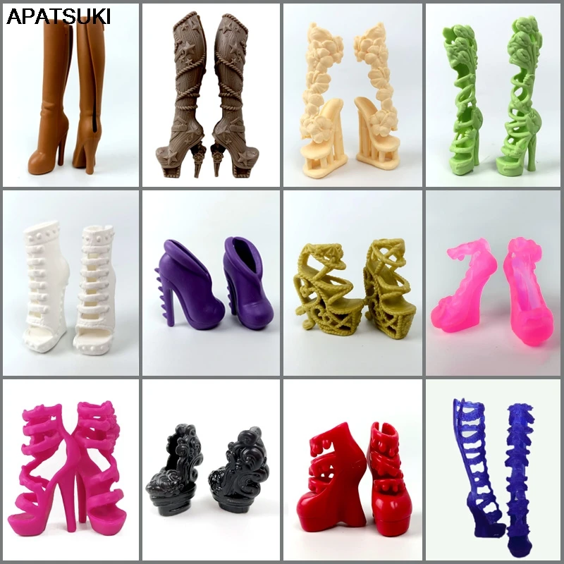 1pair High Quality Original Shoes for Monster High Doll High Heel Shoes Dolls Accessories Booties For 1/6 Demon Monster Dolls