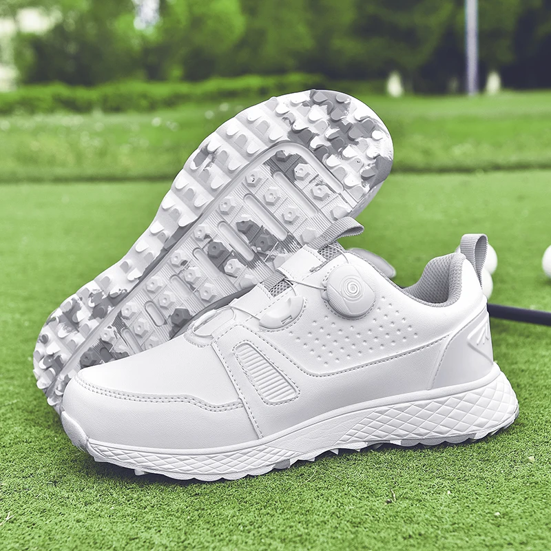 Golf Shoes Men New White Professional Spiked Waterproof Spikes Breathable Training Couple Golf Sneakers Non slip Golfer Footwear