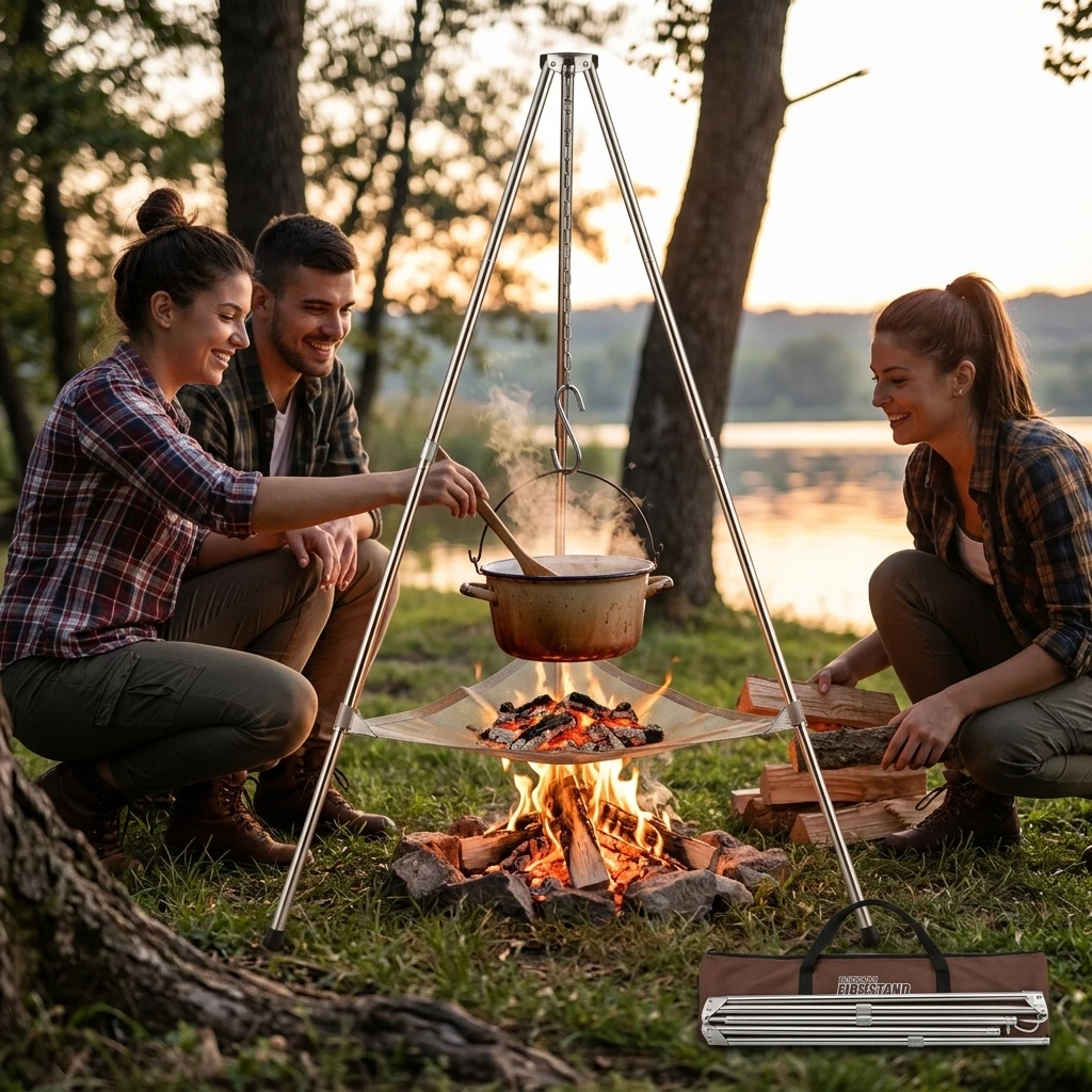 1pc Cooking Tripod Heavy Duty  - Camping Cooking Pot Tripod review and price