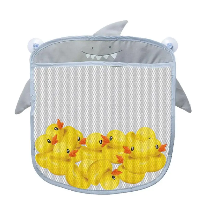 Bath Toy Storage Shower Toy Holder Bathtub Organizers Shark Shape Baby Bath Essentials Strong Suction Cup Kids Bathroom Decor