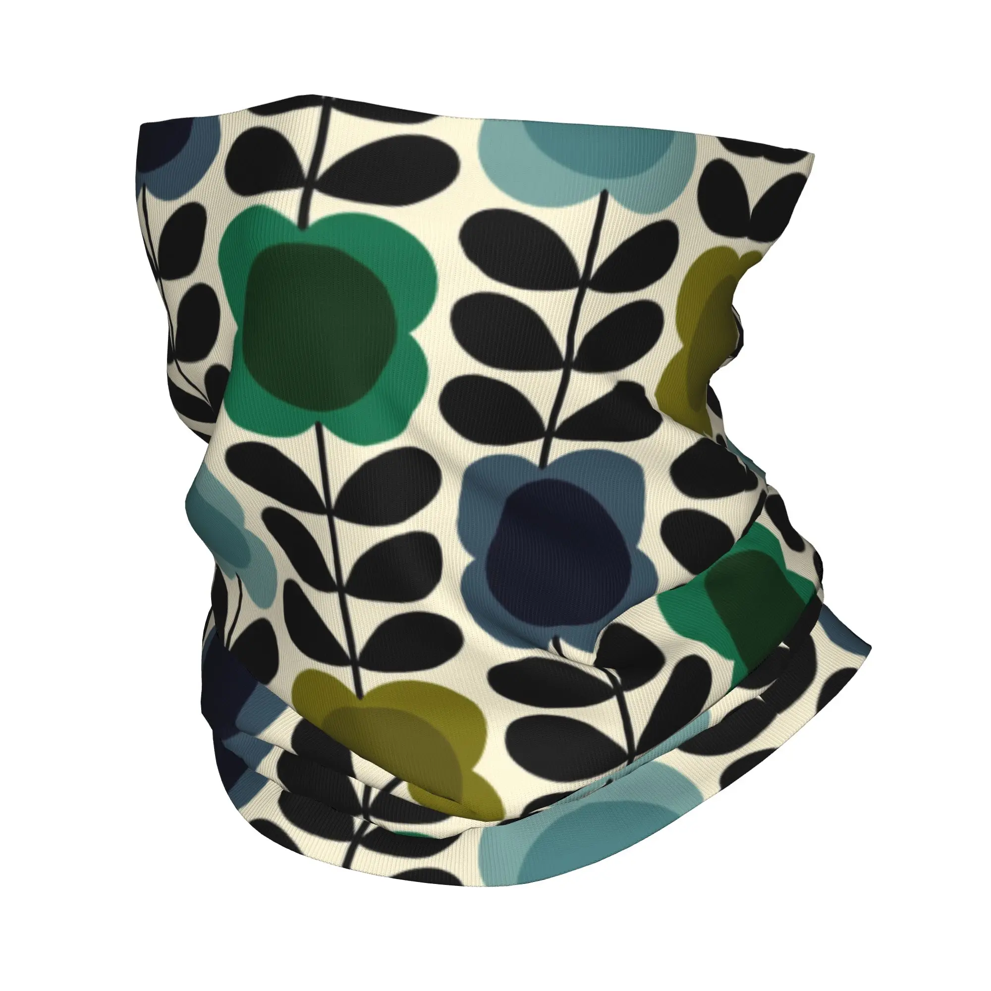 Orla Kiely Scandinavian Flowers Bandana Neck Warmer Women Men Winter Ski Tube Scarf Gaiter  Face Cover