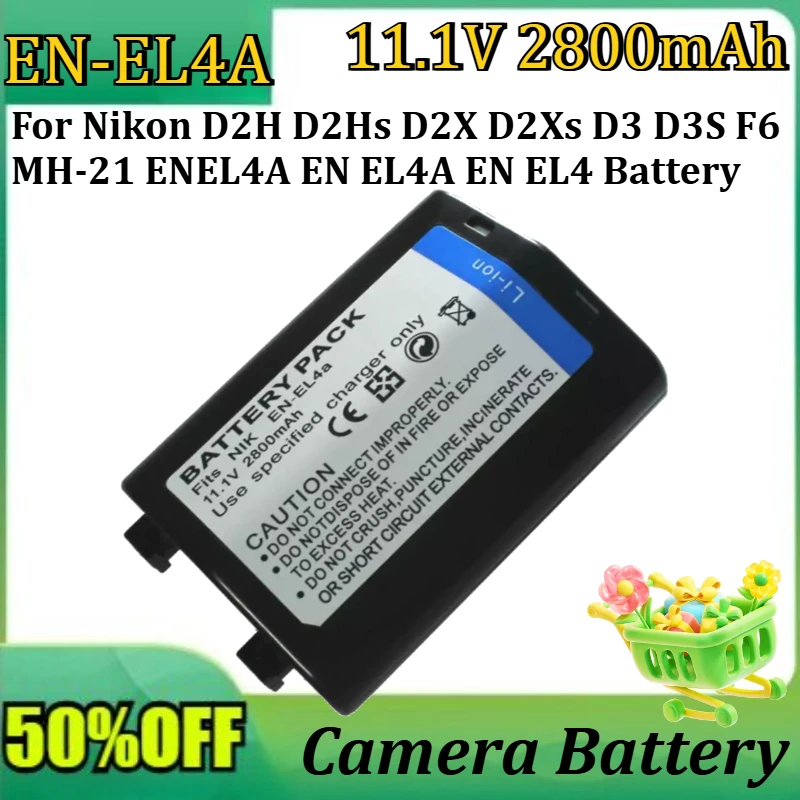 

New 11.1V 2800mAh EN-EL4 EL4A Camera Battery for Nikon D2H D2Hs D2X D2Xs D3 D3S F6 MH-21 ENEL4A EN EL4A EN EL4 Battery