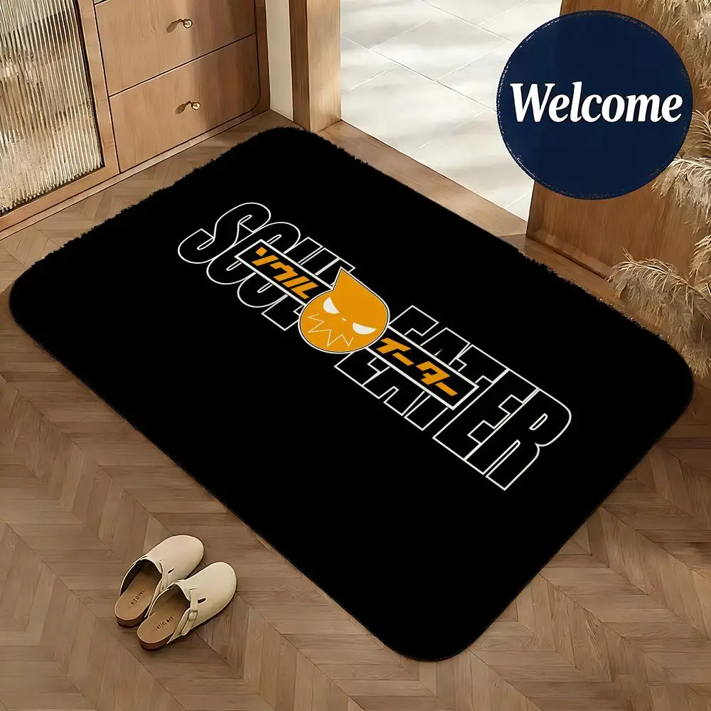 Soft Flannel Floor Mat Anime Soul Eater Floor Mat Non-Slip Absorbent Doormat Bathroom Bedroom Home Decor Rug