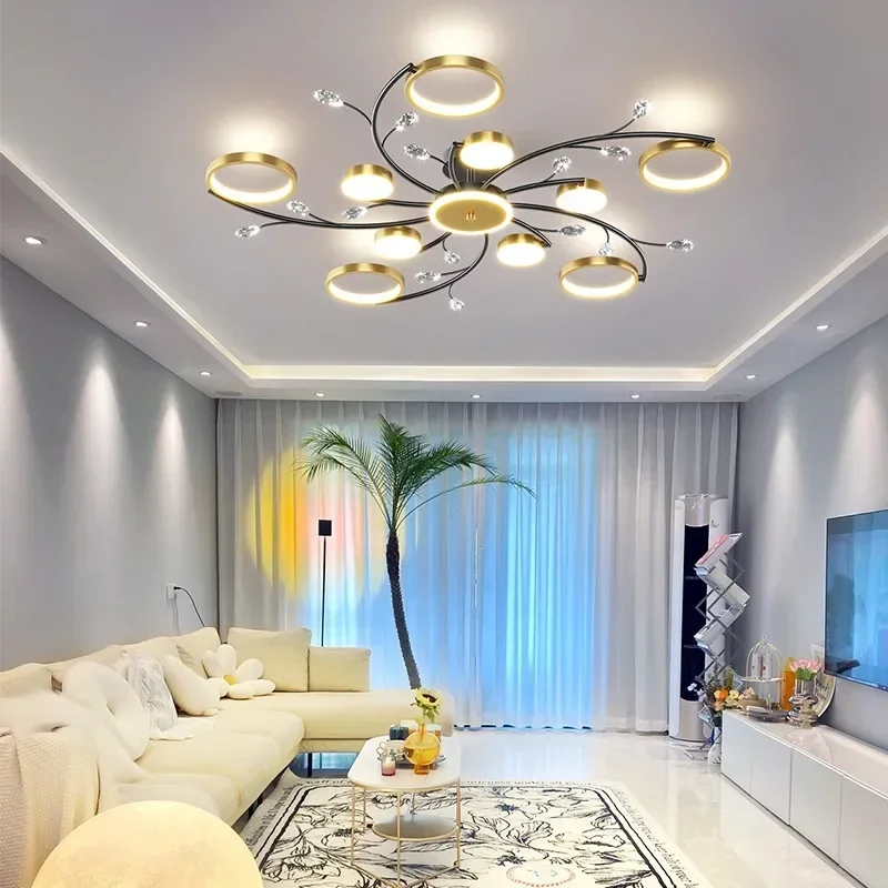 Modern Nordic Black Gold Ceiling Light Creative Luxury LED Ceiling Lamps House Decoration Living Room Decoration Light
