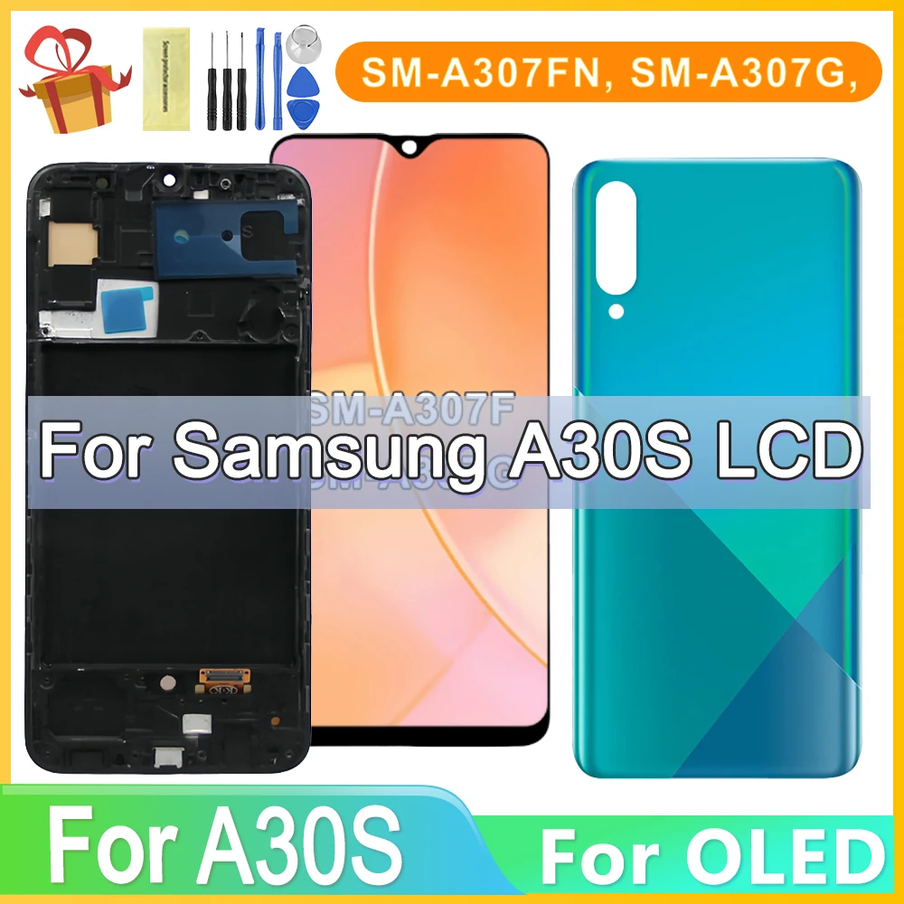 LCD Display Touch Screen Digitizer Assembly Replacement, Samsung Galaxy A30s, A307, A307F, A307FN, 100% Tested