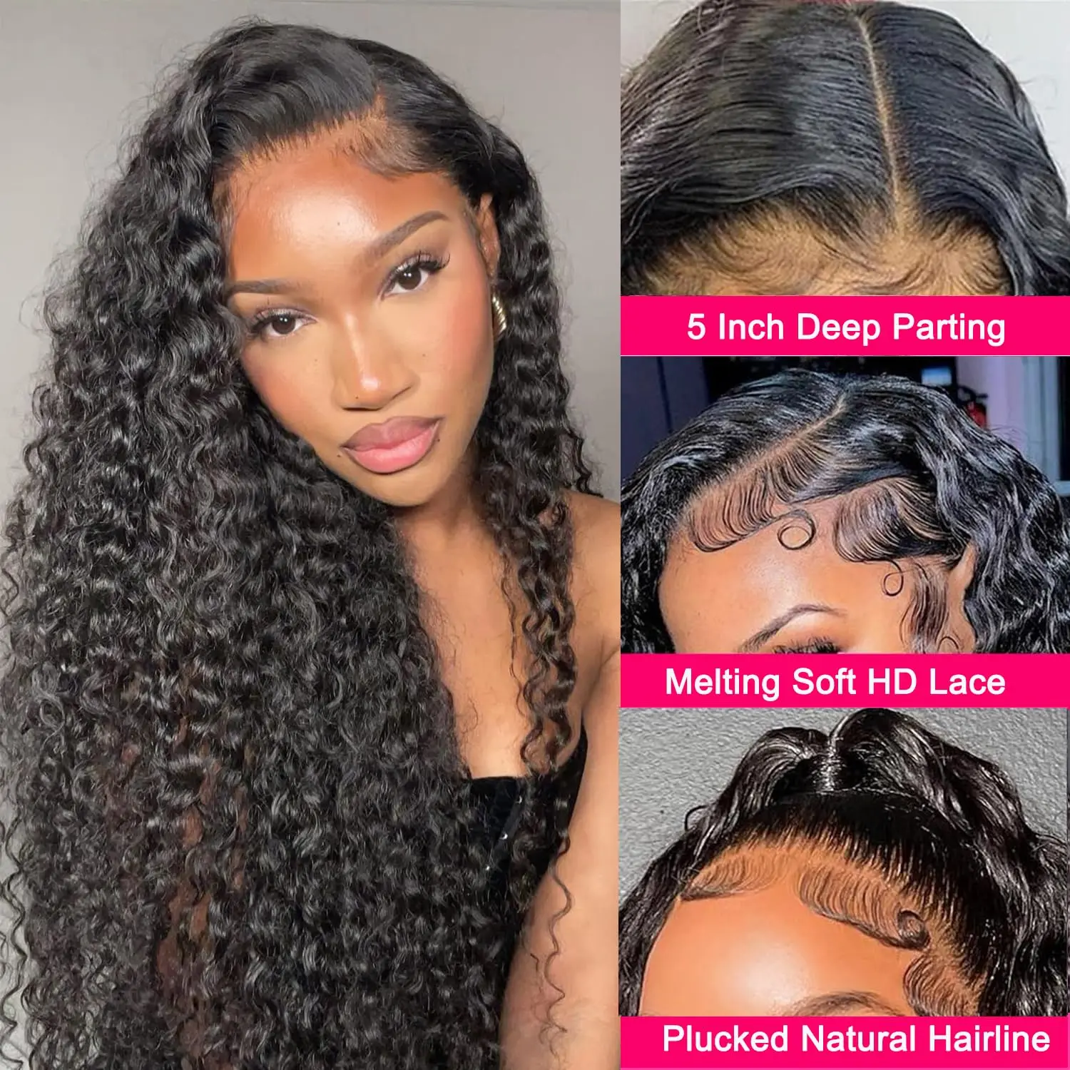 Парики Water Wave 5x5 Hd прозрачные на сетке, передние парики из человеческих волос, плотность 180%, предварительно выщипанные Детские волосы, защищенные от линий волос, 26 дюймов