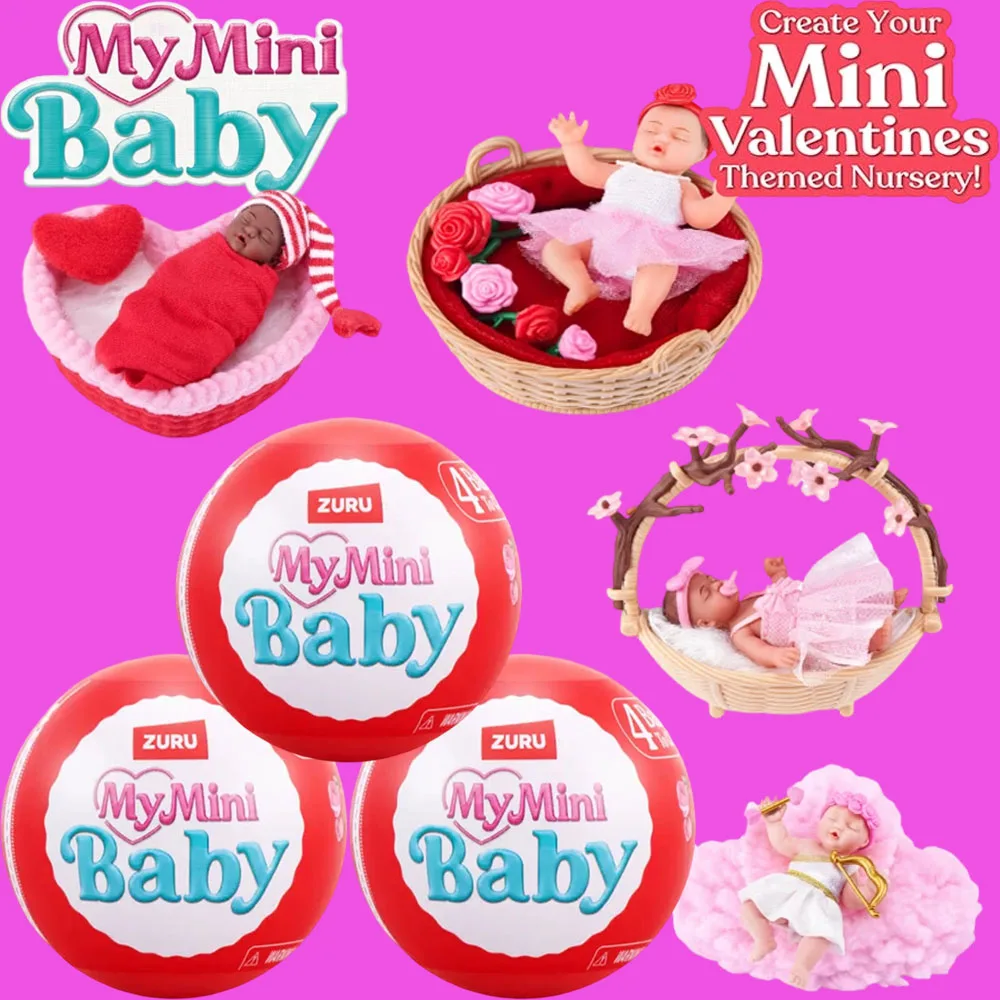 

ZURU My Mini Baby Sweet Hearts Mystery Capsule surprise Baby Doll Toy with Accessories Collectible by Valentine's Day gift