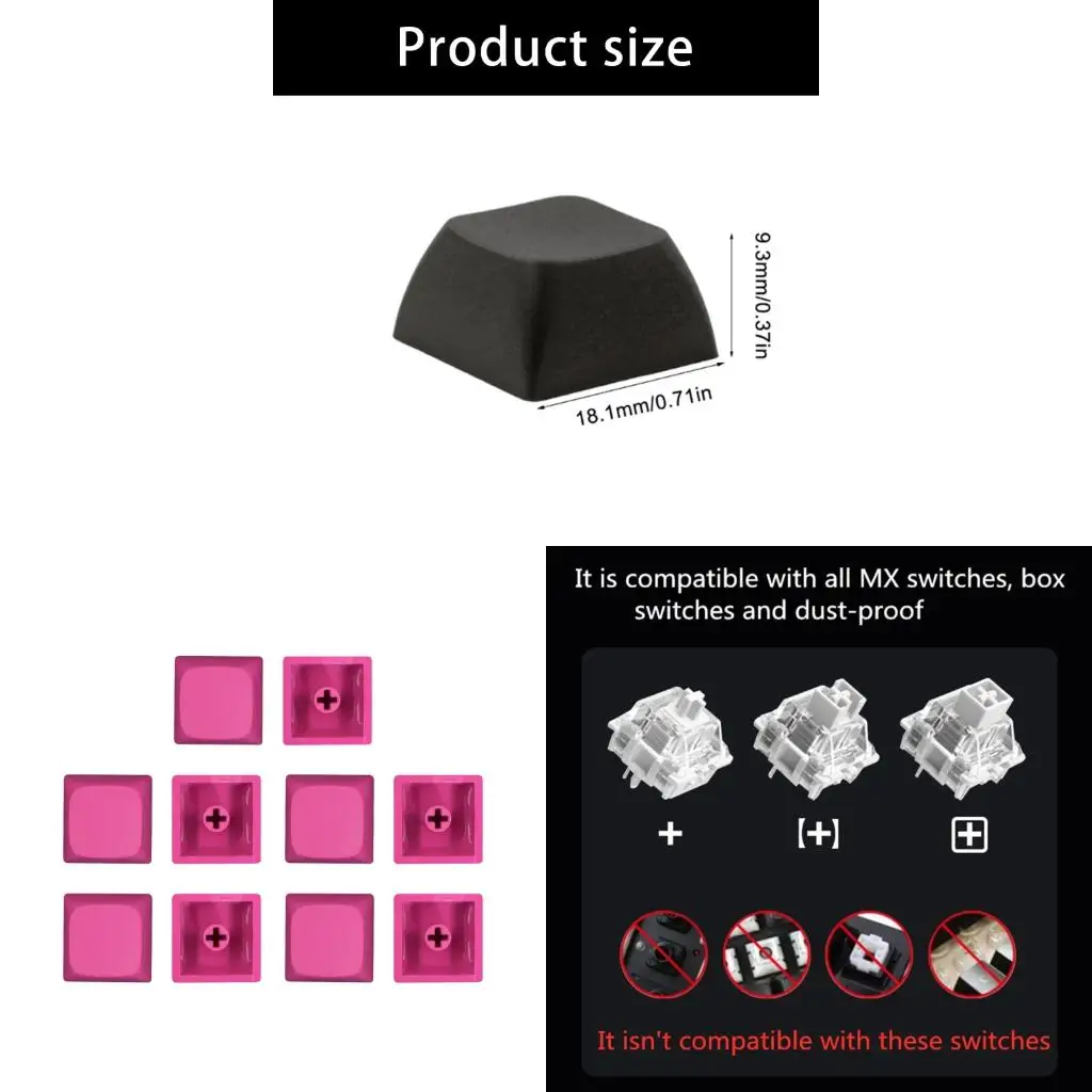  DIY Mechanical Keyboards Thick PBT No Engraveds Keycap 1U Dye Sublimations Cover
