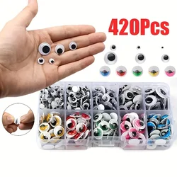 420pcs Mixed Googly Eyes Self-adhesive DIY Scrapbooking For Stuffed Toy Doll Accessories, Eyes Stickers For DIY