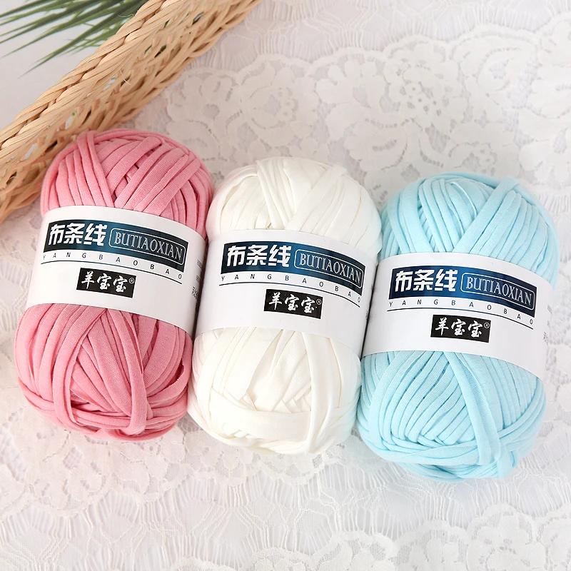 1PC 100g Thick Cloth Yarn Soft Colored Yarn for Hand Knitting Woven Bag Carpet DIY Hand-knitted Material Cushion Carpet