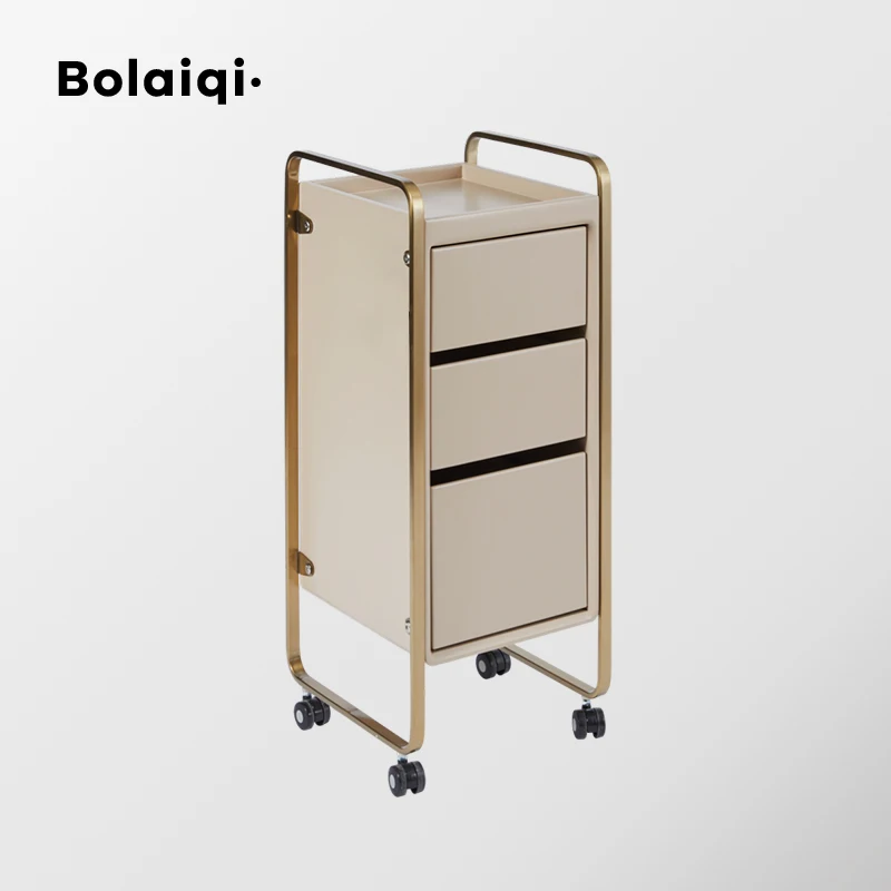 

Beauty Salon Furniture Hair Cutting Working Trolley Black Wooden Salon Trolley