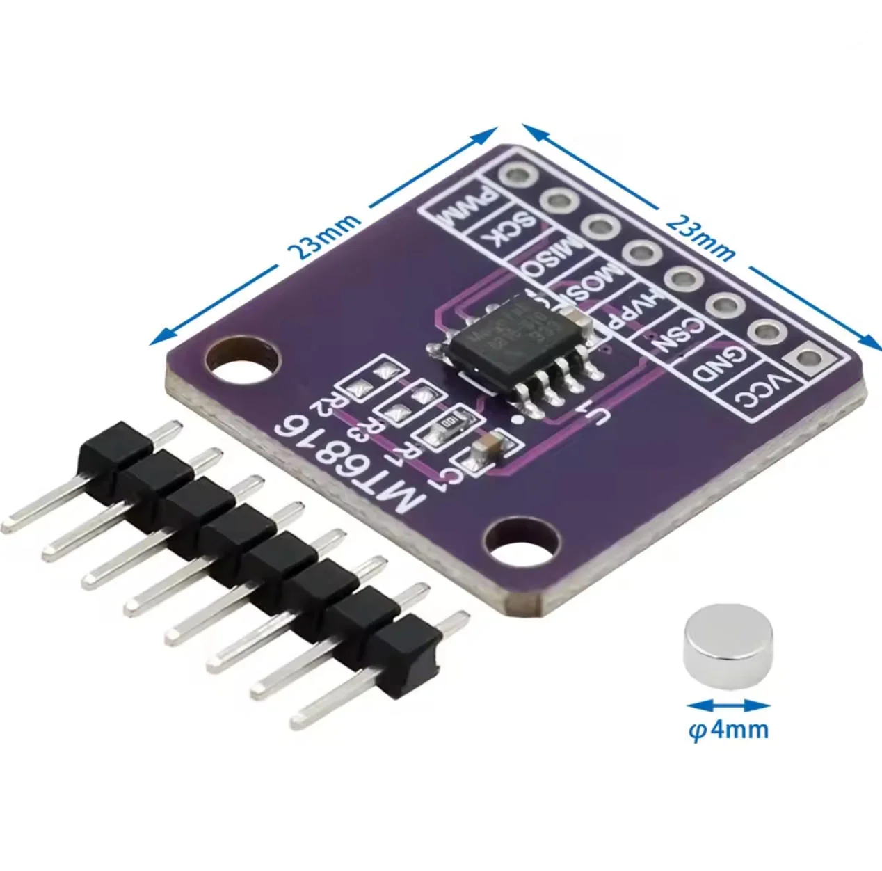 MT6816 high-speed and high-precision magnetic encoder magnetic induction angle measurement sensor module