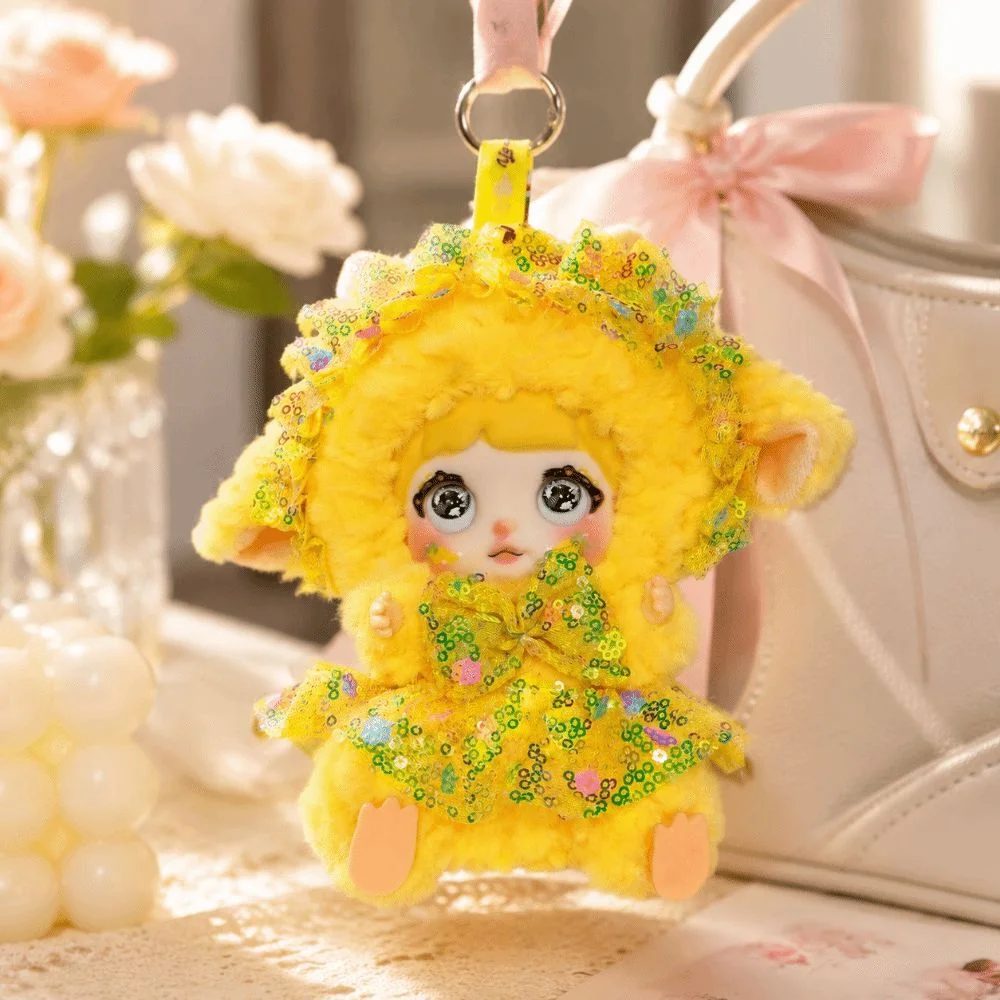 Shiny Sequined Plush Lamb Pendant Hanging Ornaments Sheep New Year Lamb Plush Stuffed Doll Decoration Sheep Plush Keychain