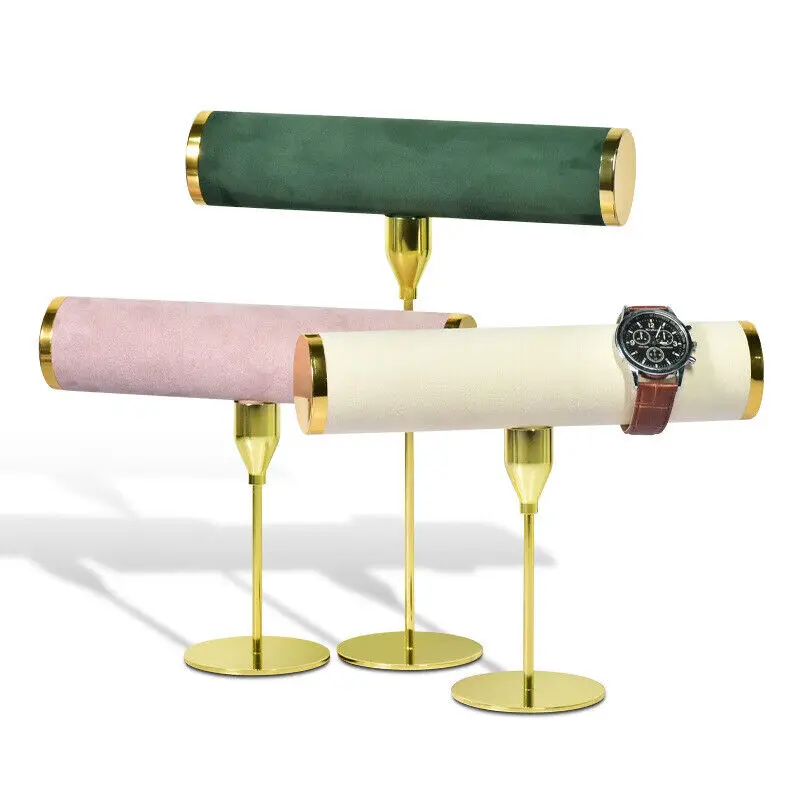T-bar Watch Organizer Jewelry Display Bracelet Band Rack Velvet Stand Bangle Watch Necklace Home Organization Showcase