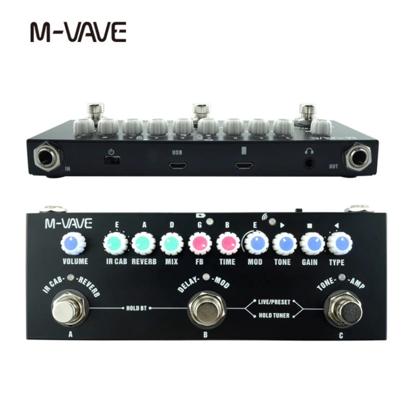 M-VAVE Cube BABY Guitar Multi-Effects Pedal Delay Chorus Reverb Effects Rechargeable For Electric Guitar/Bass 8 IR Cabinet Pedal