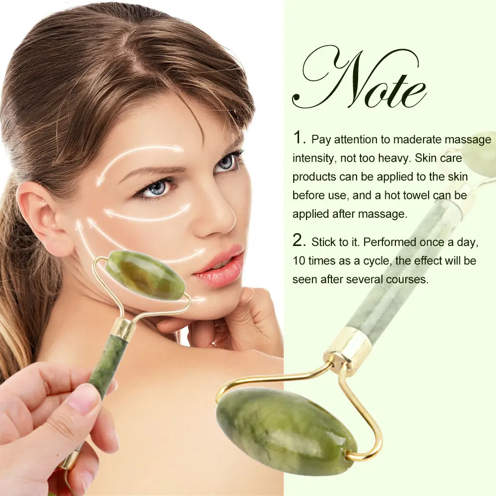 Facial Massage Roller Plate Double Heads Jade Stone Massager Eye Face Neck Body Legs Thin Lift Relax Slimming Tools Beauty Tools