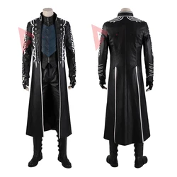 New Crying Cosplay Vergilng Cosplay Costume Vest Pants Leather Jacket Boots To Choose For Men Set Custom Made