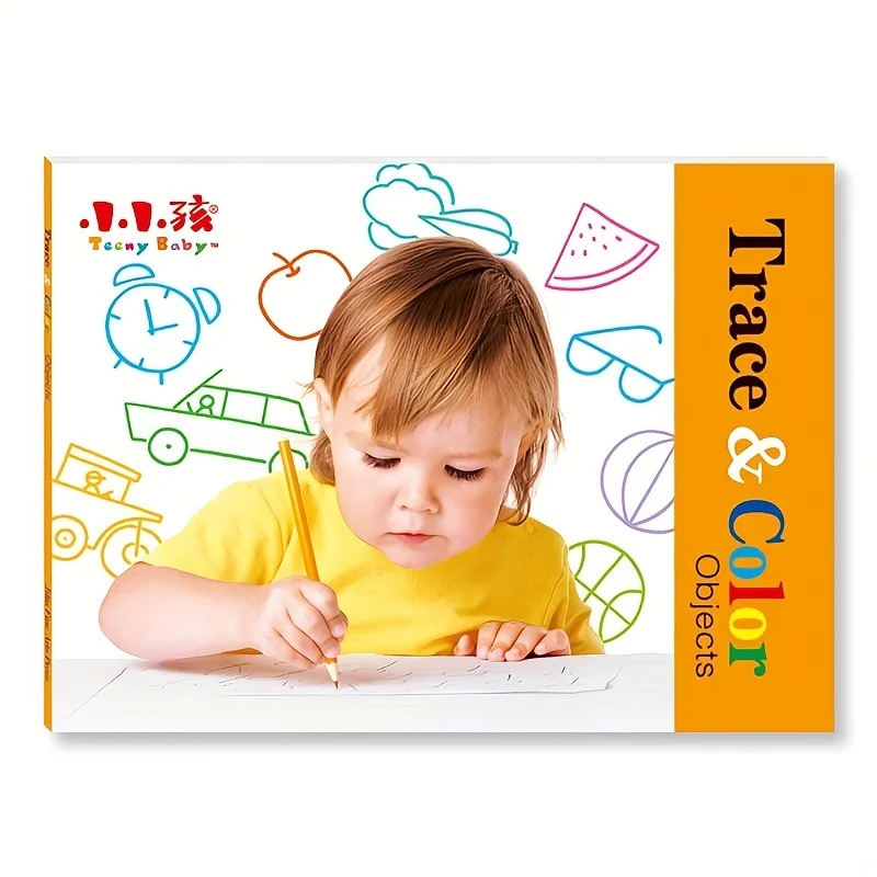 26cm*18.5cm CHILDREN\'S Large Page Coloring Book Baby Drawing Color Learning Stick Drawing Book Animal Fruit Flower