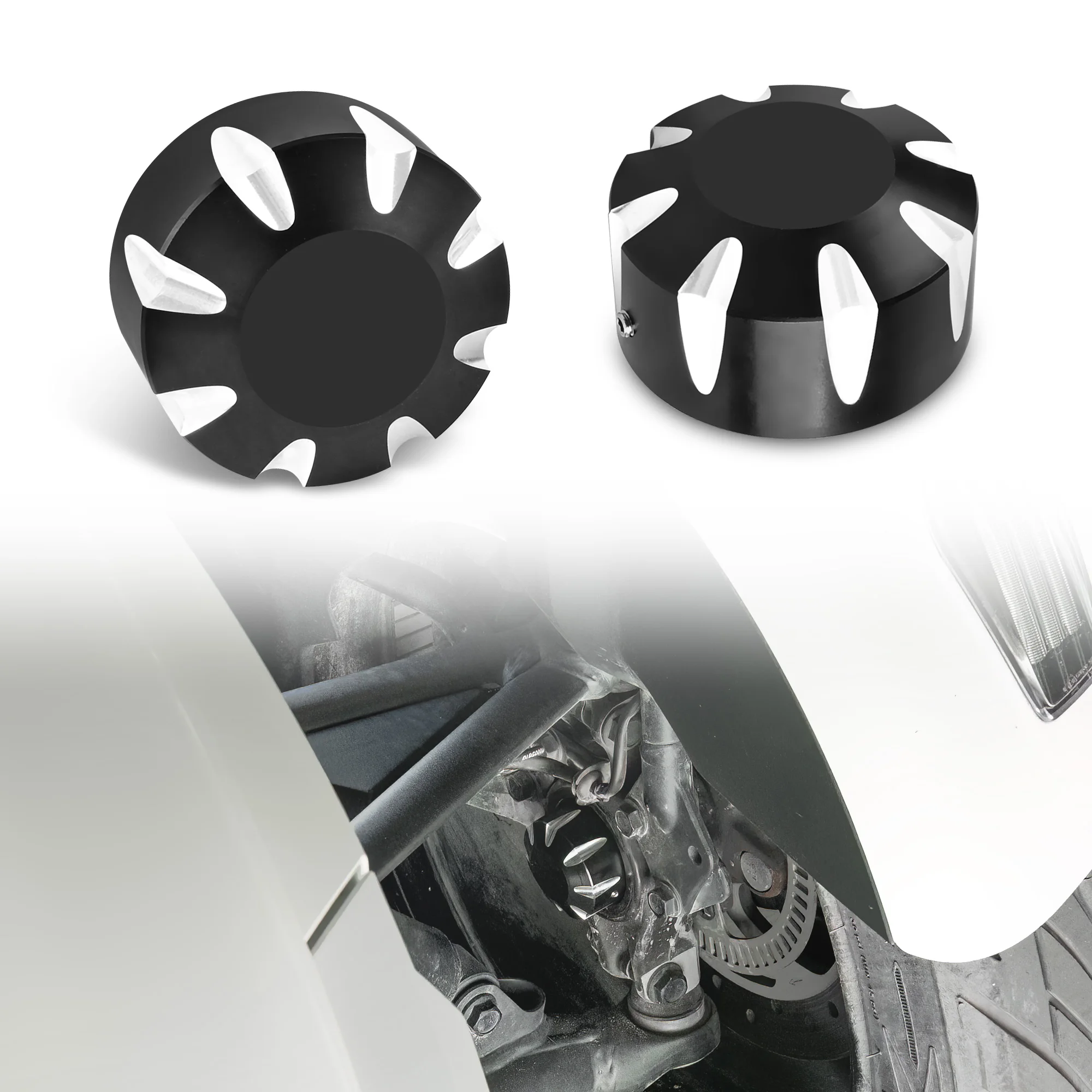 

3D Skull Pattern Front Axle Nut Covers Billet Aluminum Attractive Axle Caps for Can Am Spyder GS RS RT ST F3 From 2008-2024